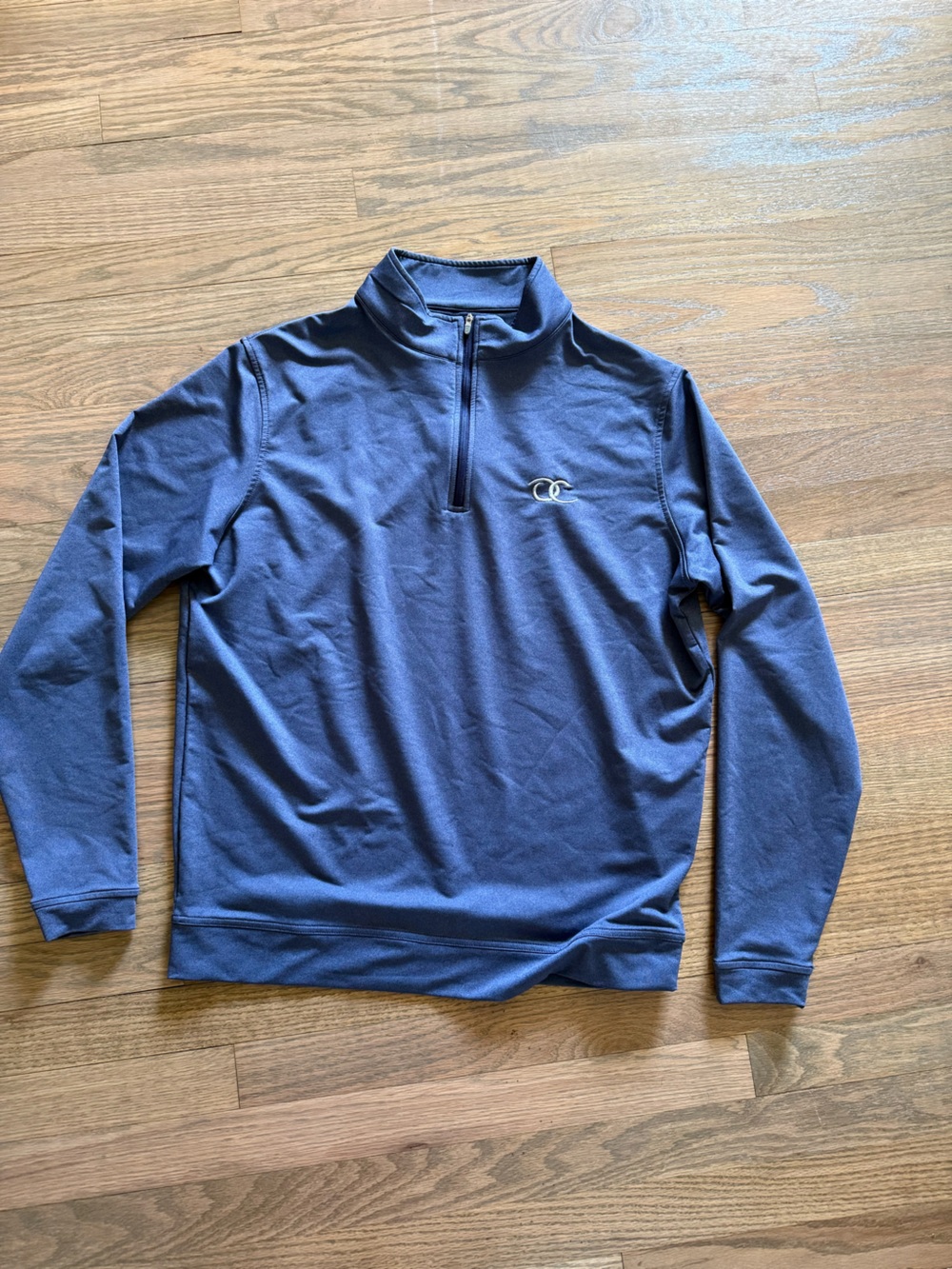 Peter Millar Navy Quarter-Zip Pullover with Subtle Logo
